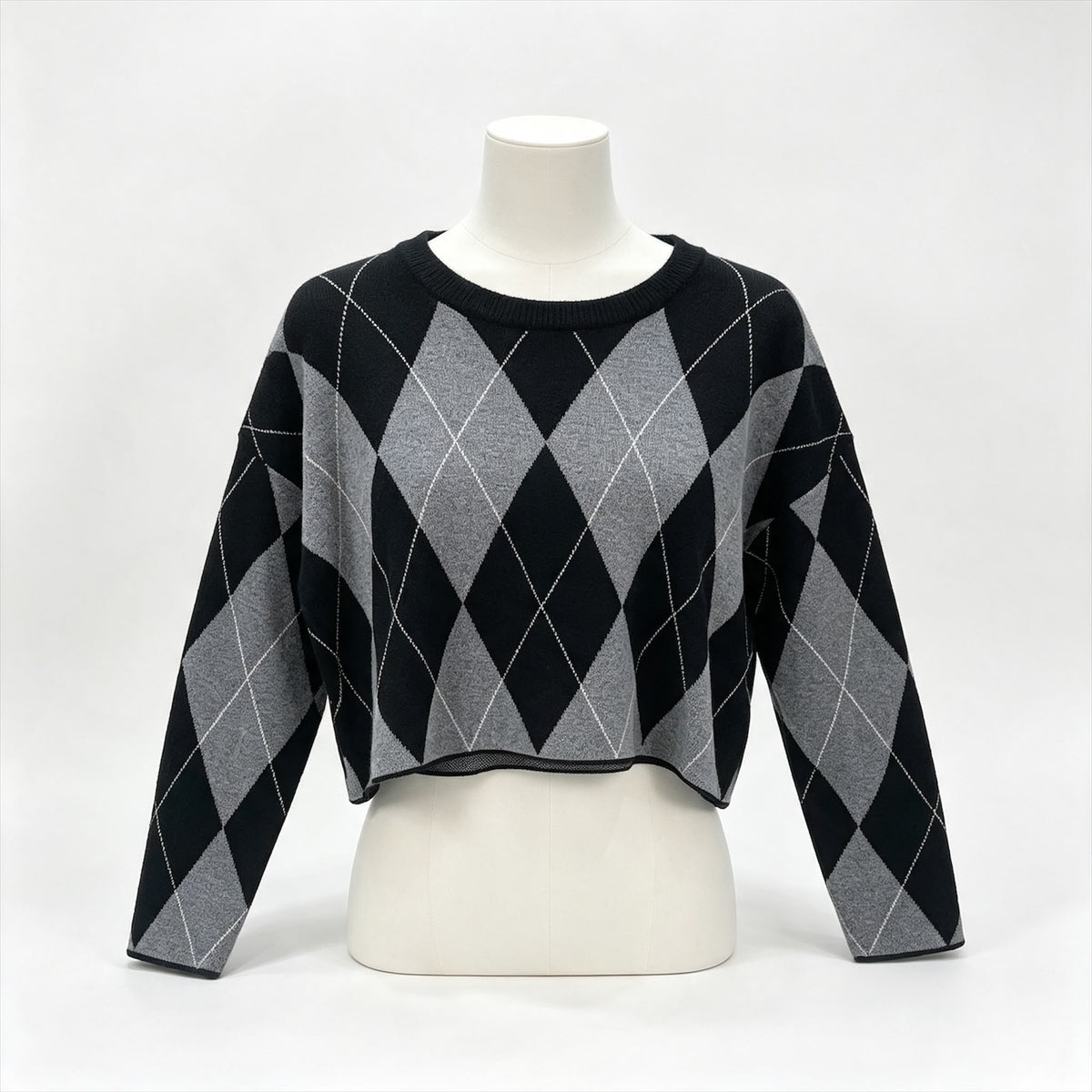 Dress with Jumper / knitwear/ Black-Grey