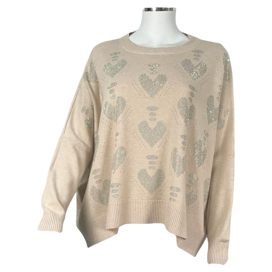 Heart-Design Sparkly Jumper
