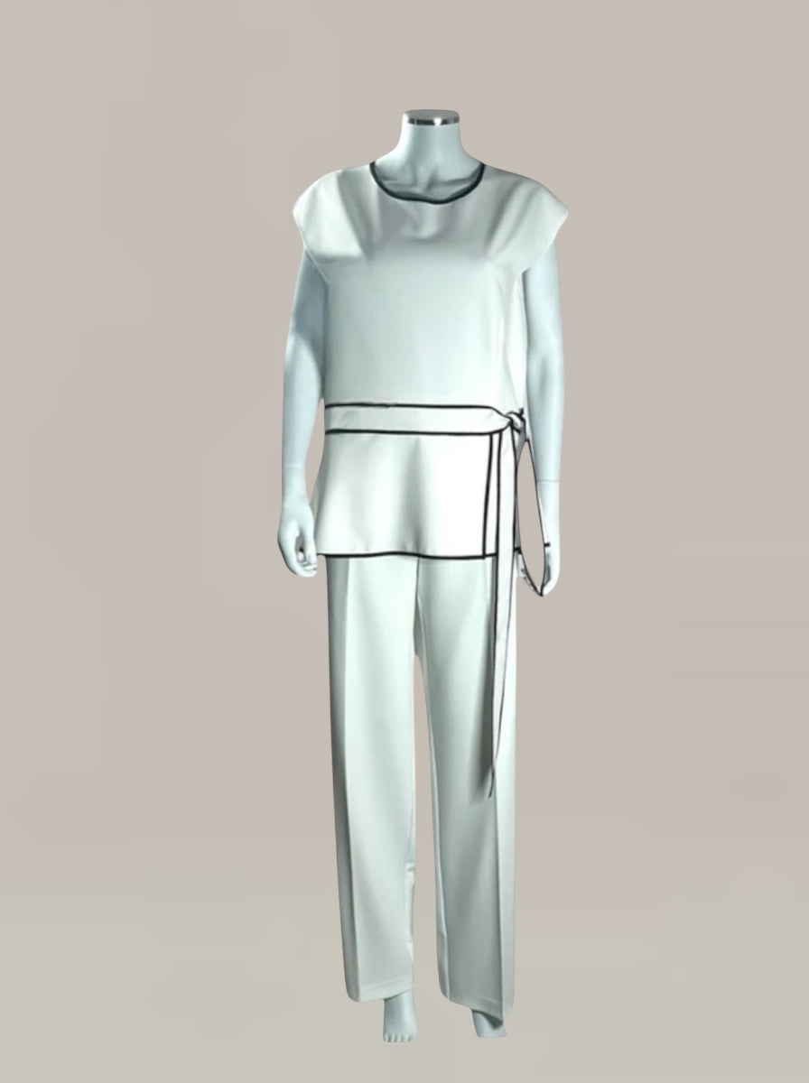 White Belted Two-piece set