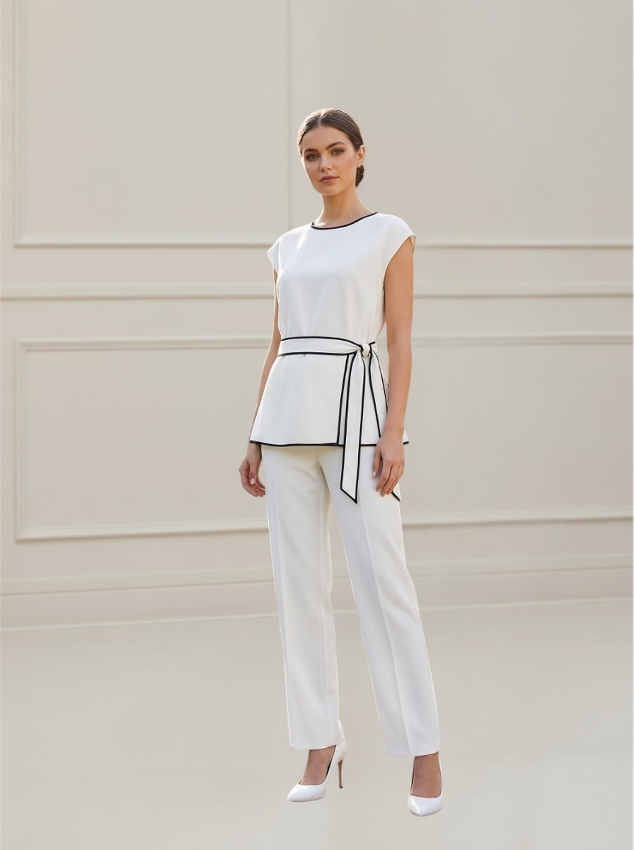 White Belted Two-piece set