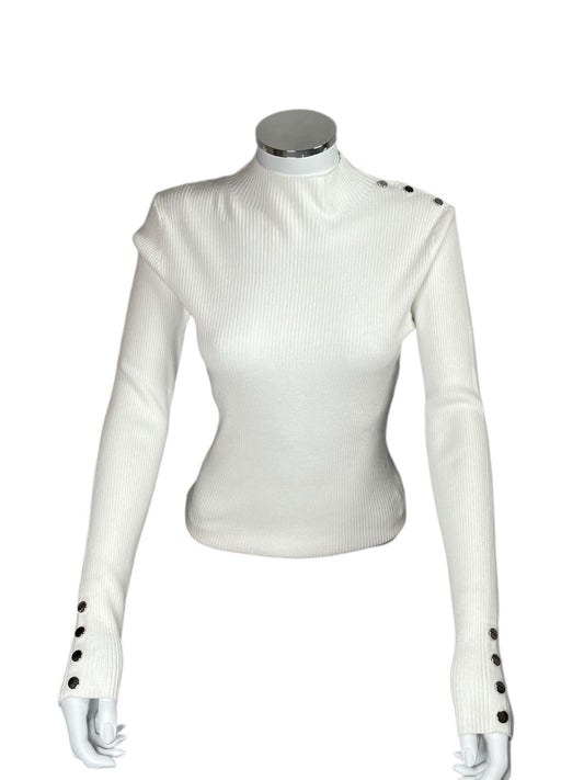 White Turtleneck Knitted Jumper