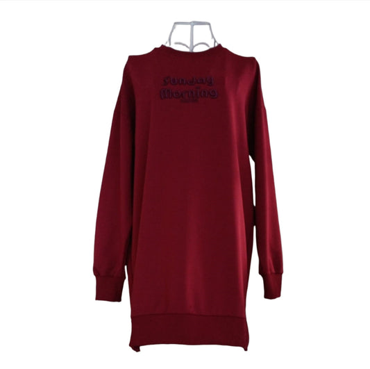 Maroon Blouse with Long Sleeves