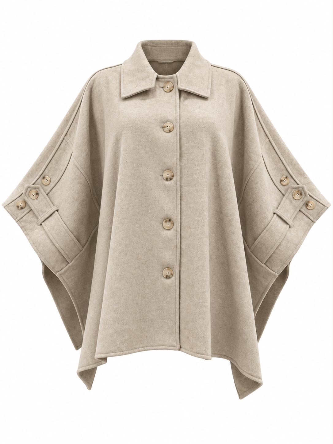 cape-style coat/ Beige