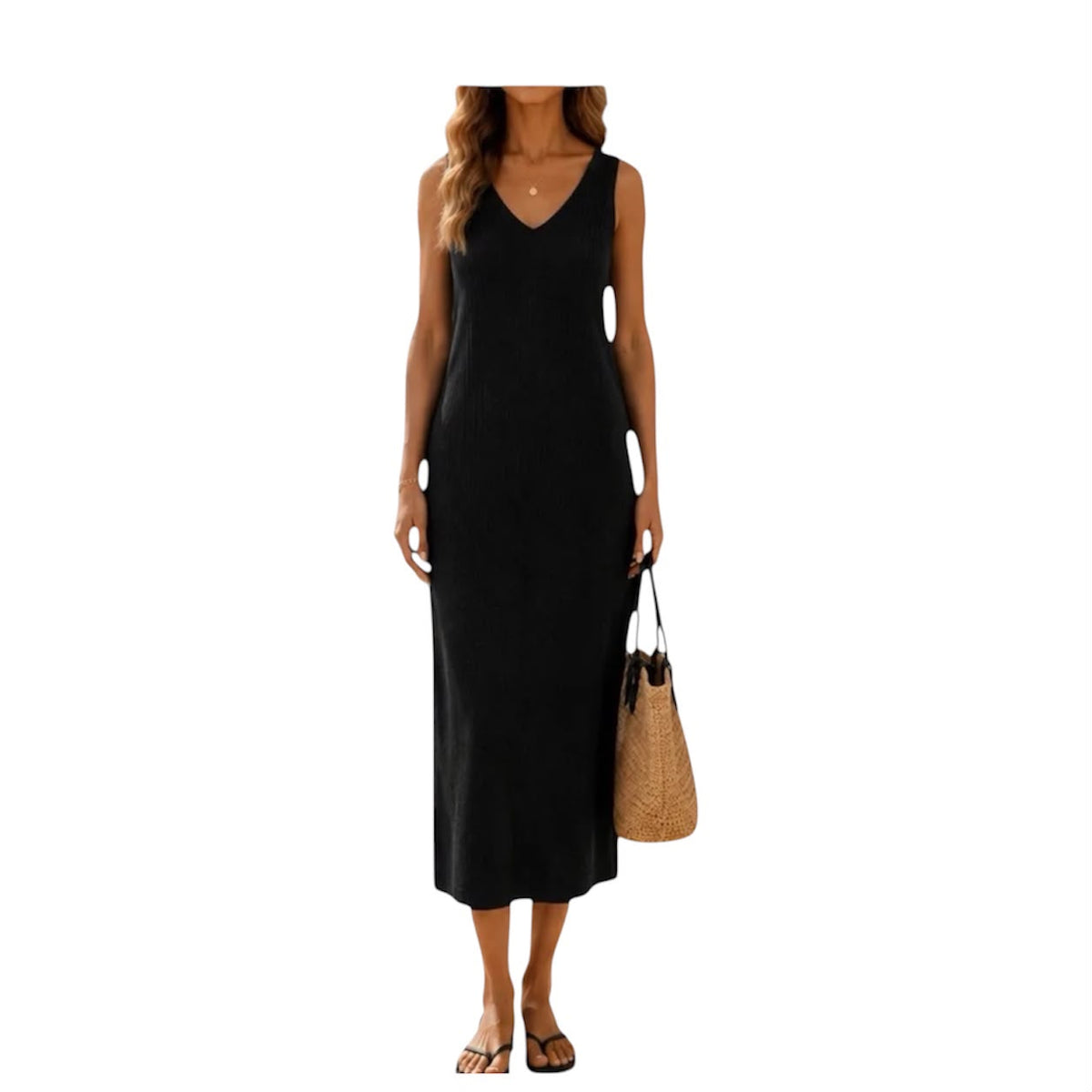 Dress with Jumper / knitwear/ Black-Grey