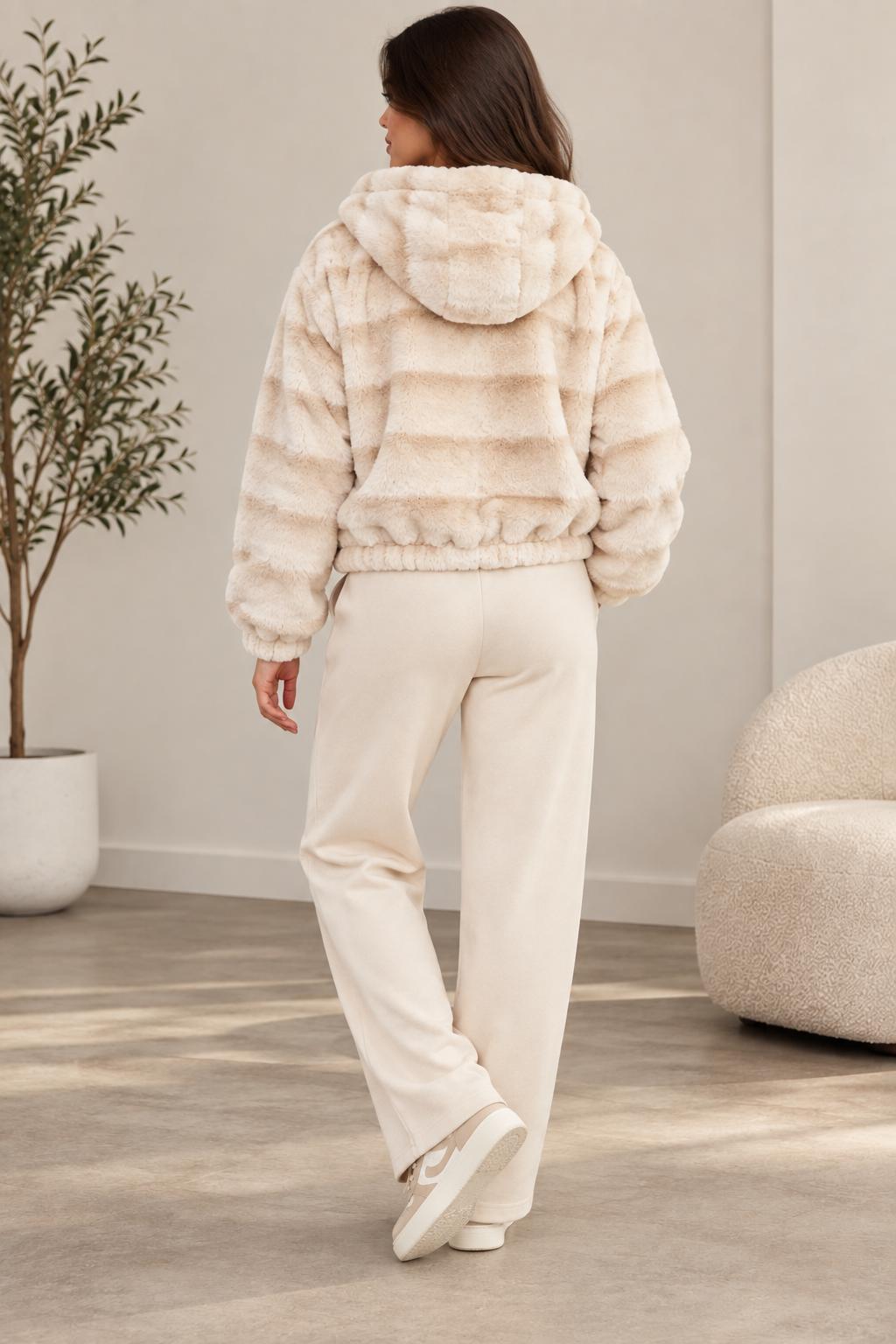 Hoodie/ Cream and Beige