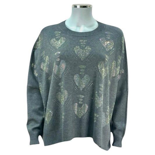Heart-Design Sparkly Jumper