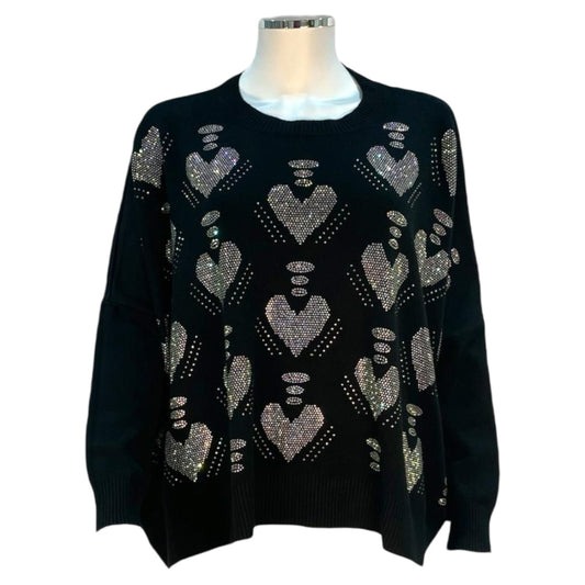 Heart-Design Sparkly Jumper
