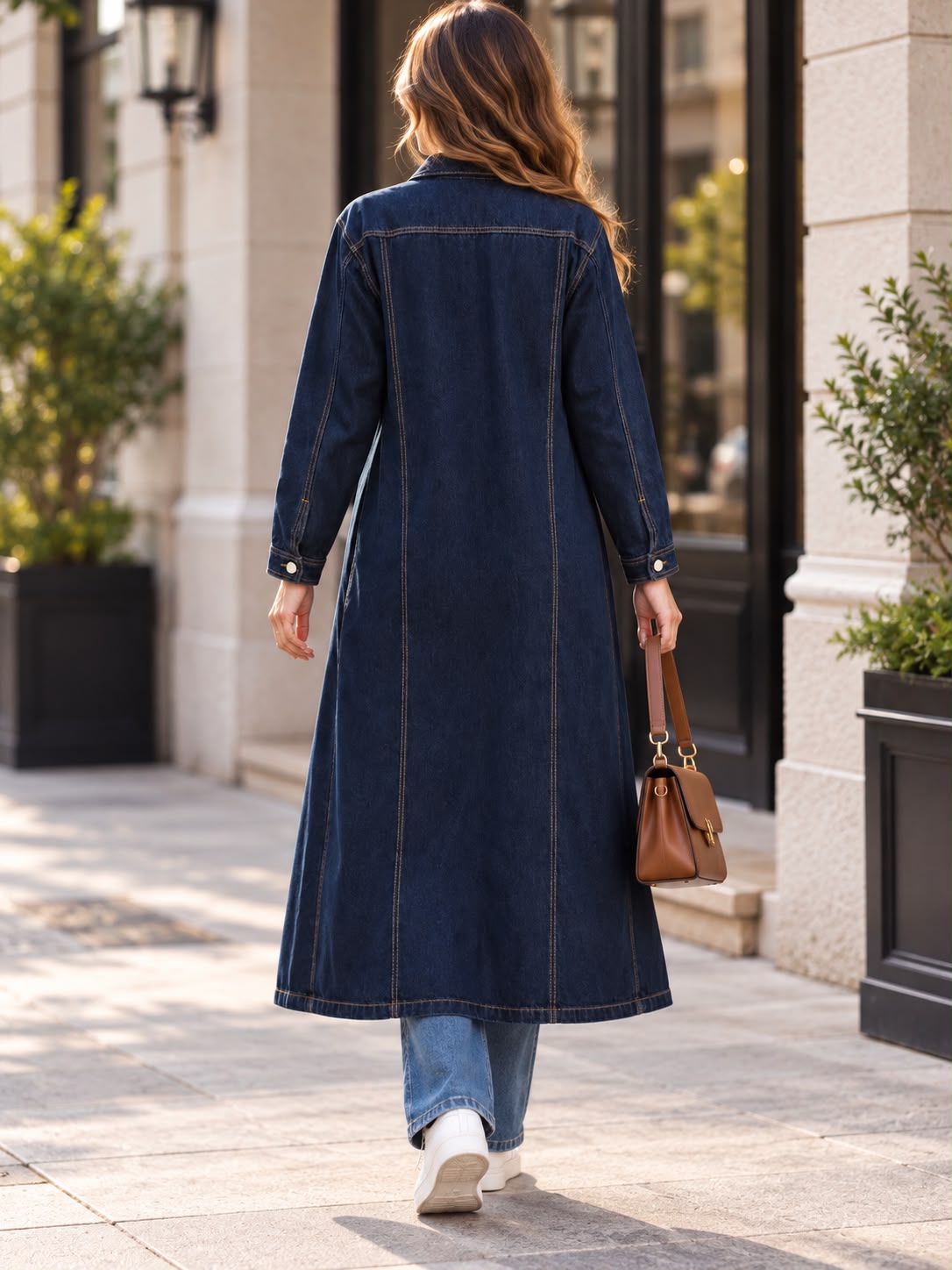 Trench Coat / Navy Denim
