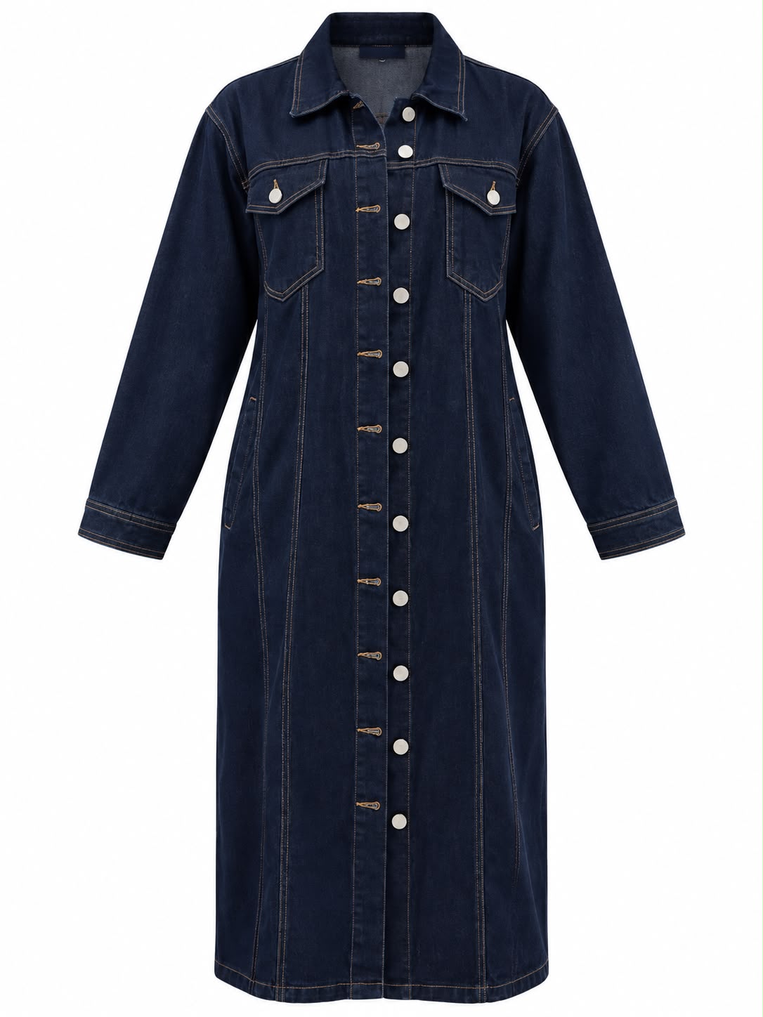 Trench Coat / Navy Denim