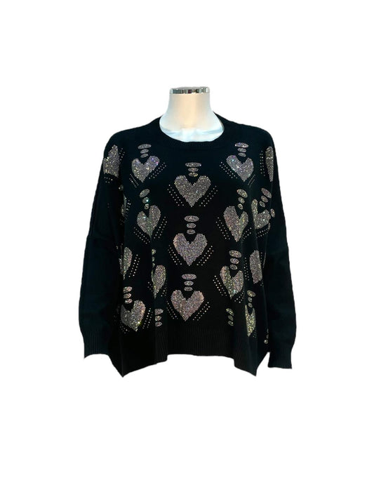 Heart-Design Sparkly Jumper