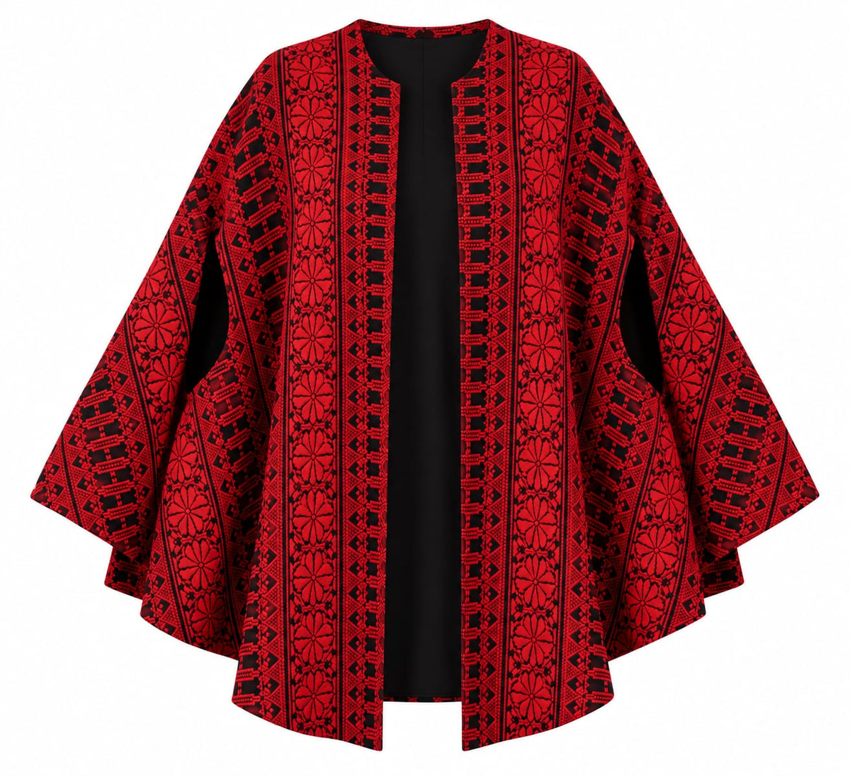 Palestinian Pattern Cape/ Red