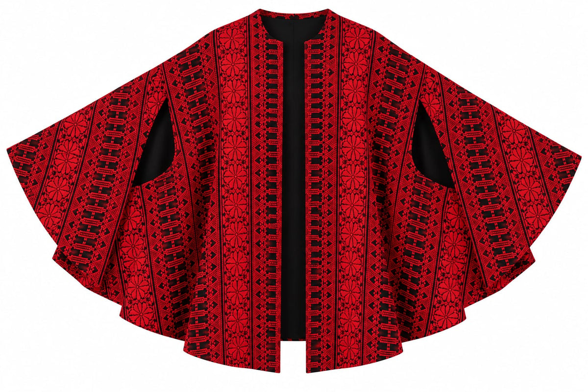 Palestinian Pattern Cape/ Red