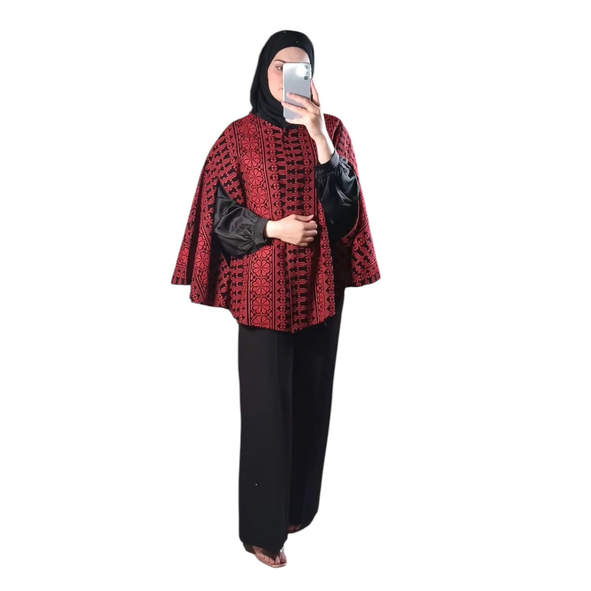Palestinian Pattern Cape/ Red