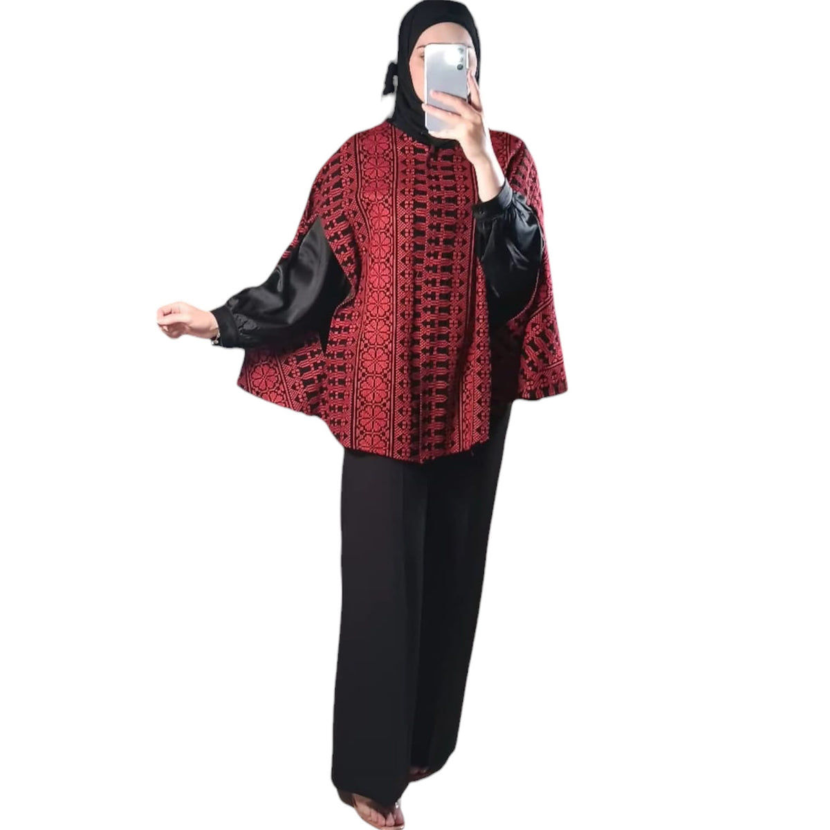 Palestinian Pattern Cape/ Red