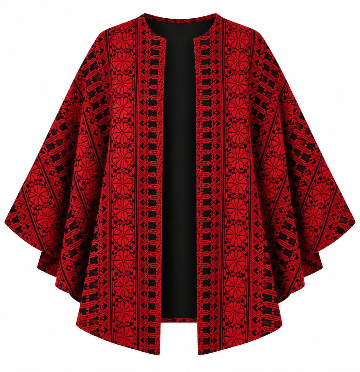 Palestinian Pattern Cape/ Red