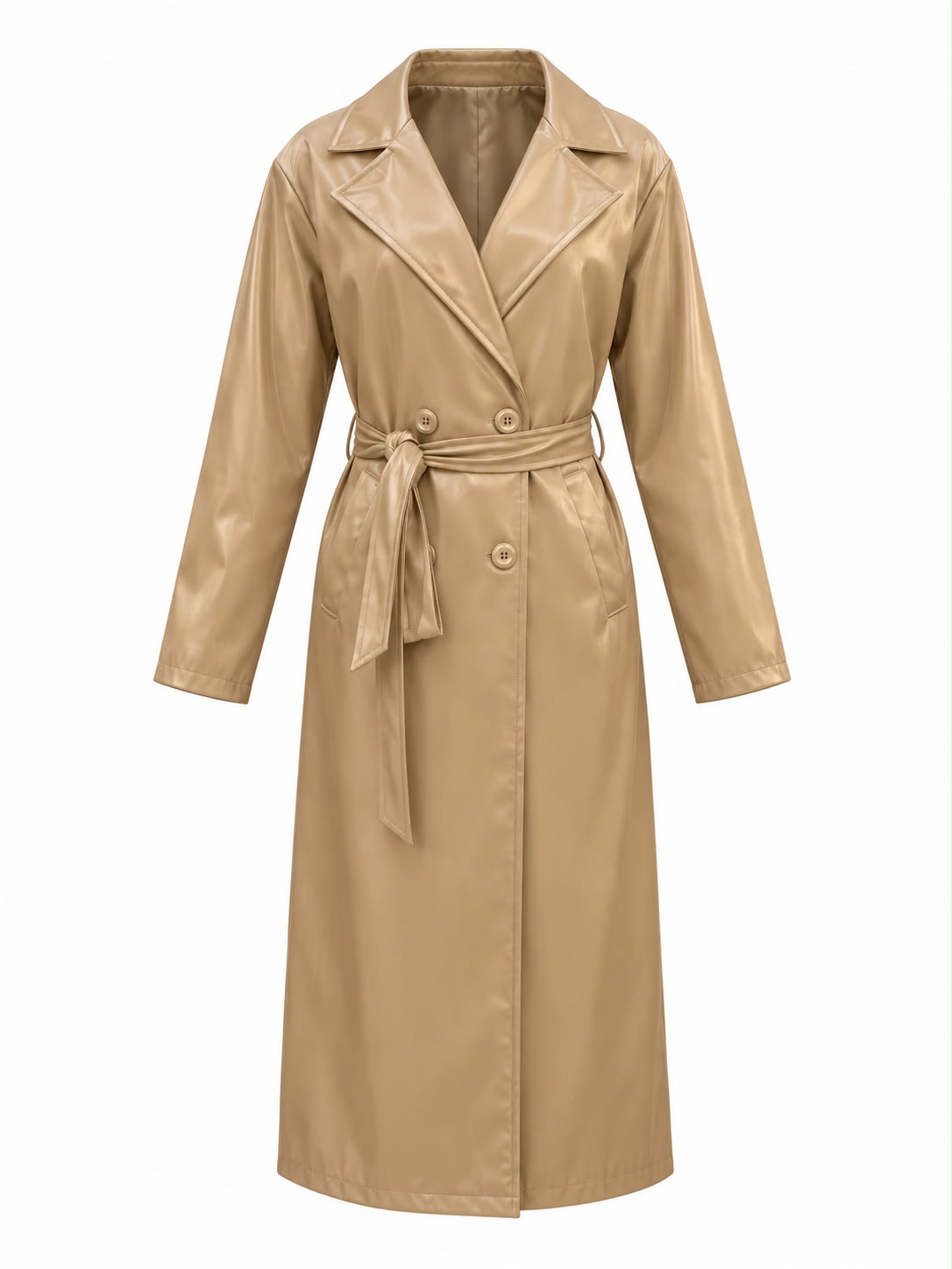 Leather Trench Coat/ Camle