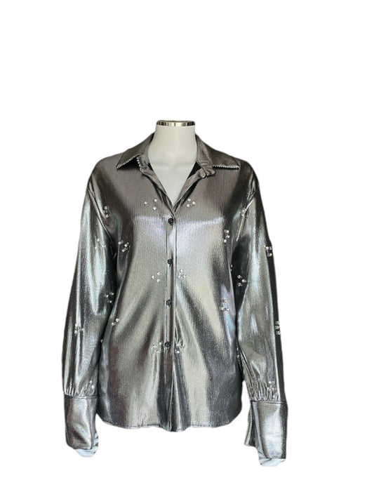 Silver Metallic Diamante Shirt