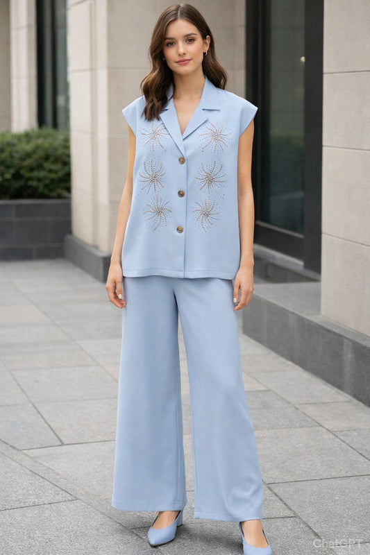 Two -piece pastel blue color