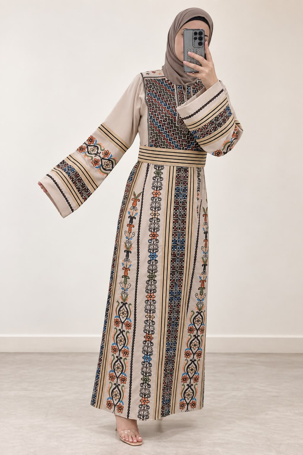 Palestinian Jalabiya/ Beige