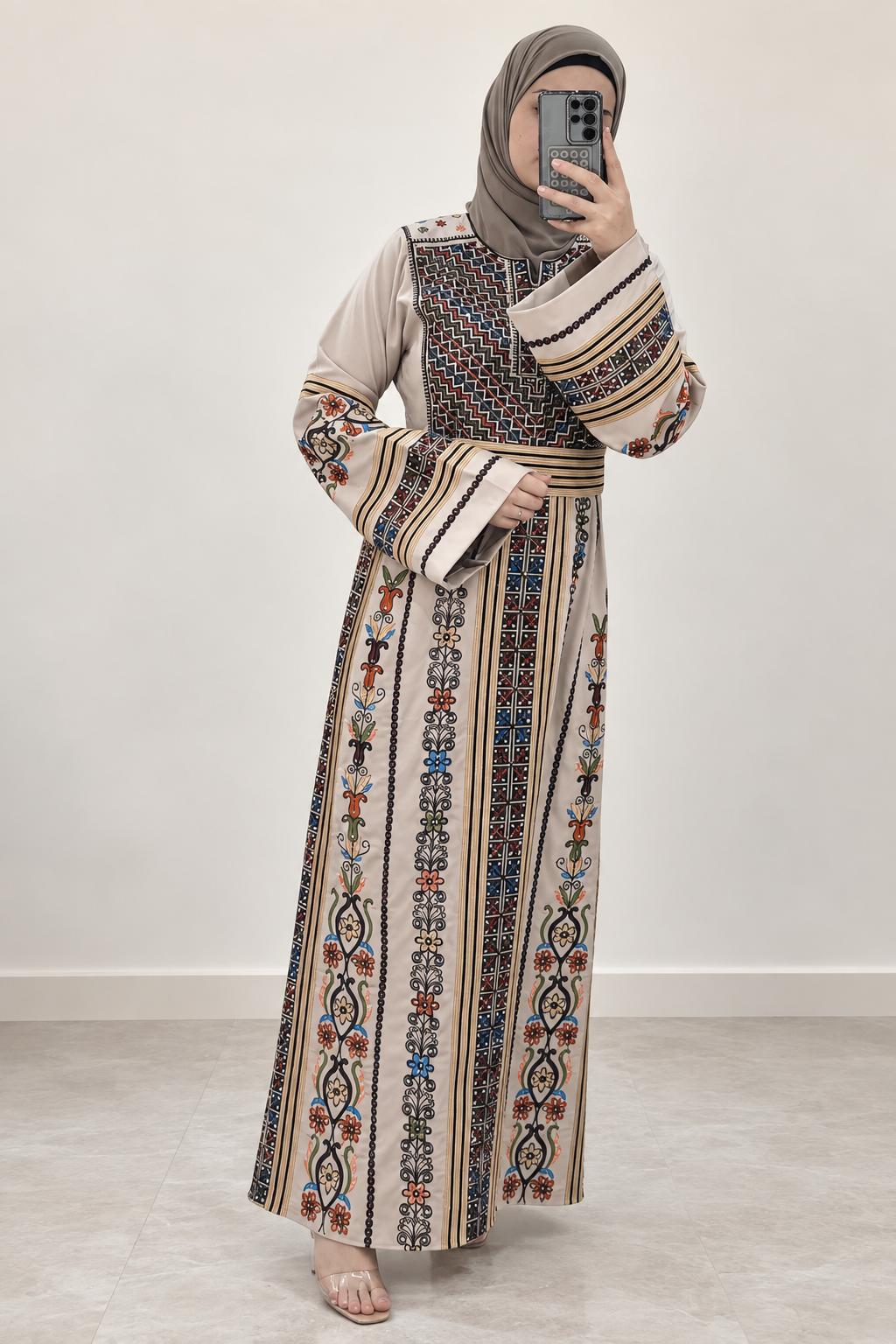 Palestinian Jalabiya/ Beige