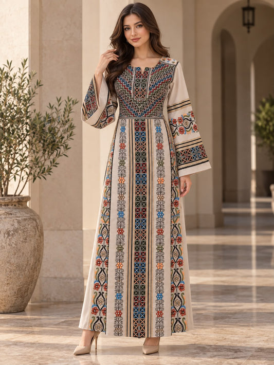 Palestinian Jalabiya/ Beige