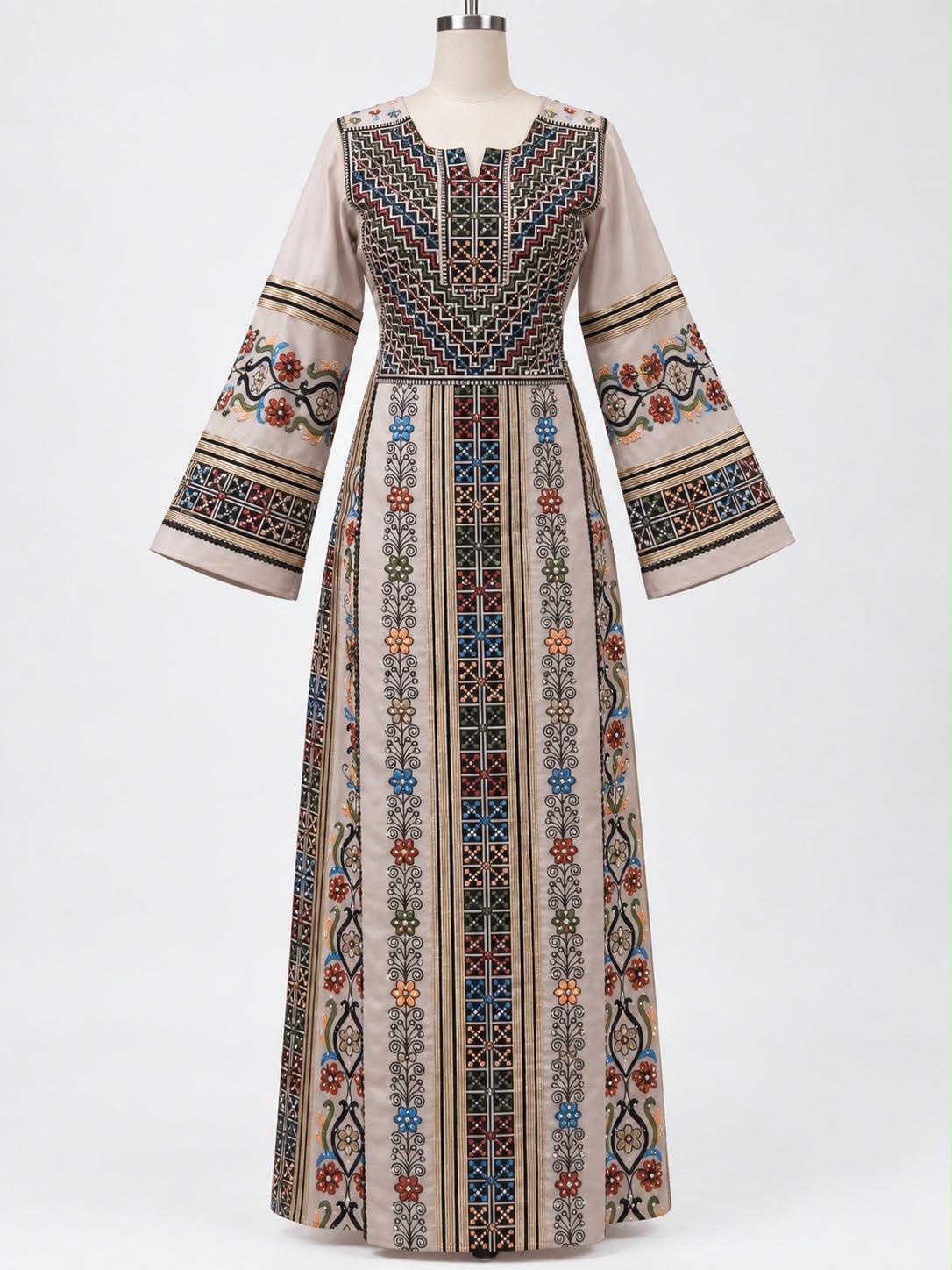 Palestinian Jalabiya/ Beige